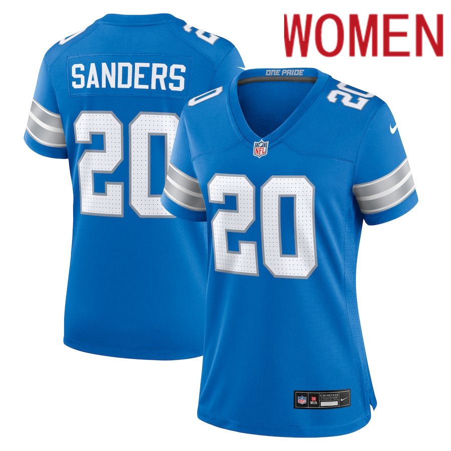 Women Detroit Lions #20 Barry Sanders Nike Blue Retired Player Game NFL Jersey->->Women Jersey